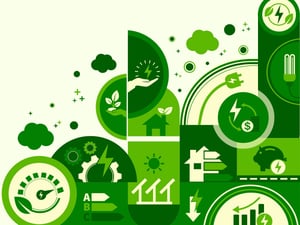 Abstract illustration of green power generation.