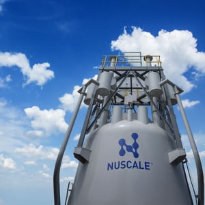 Shot of top of NuScale upper module mockup.